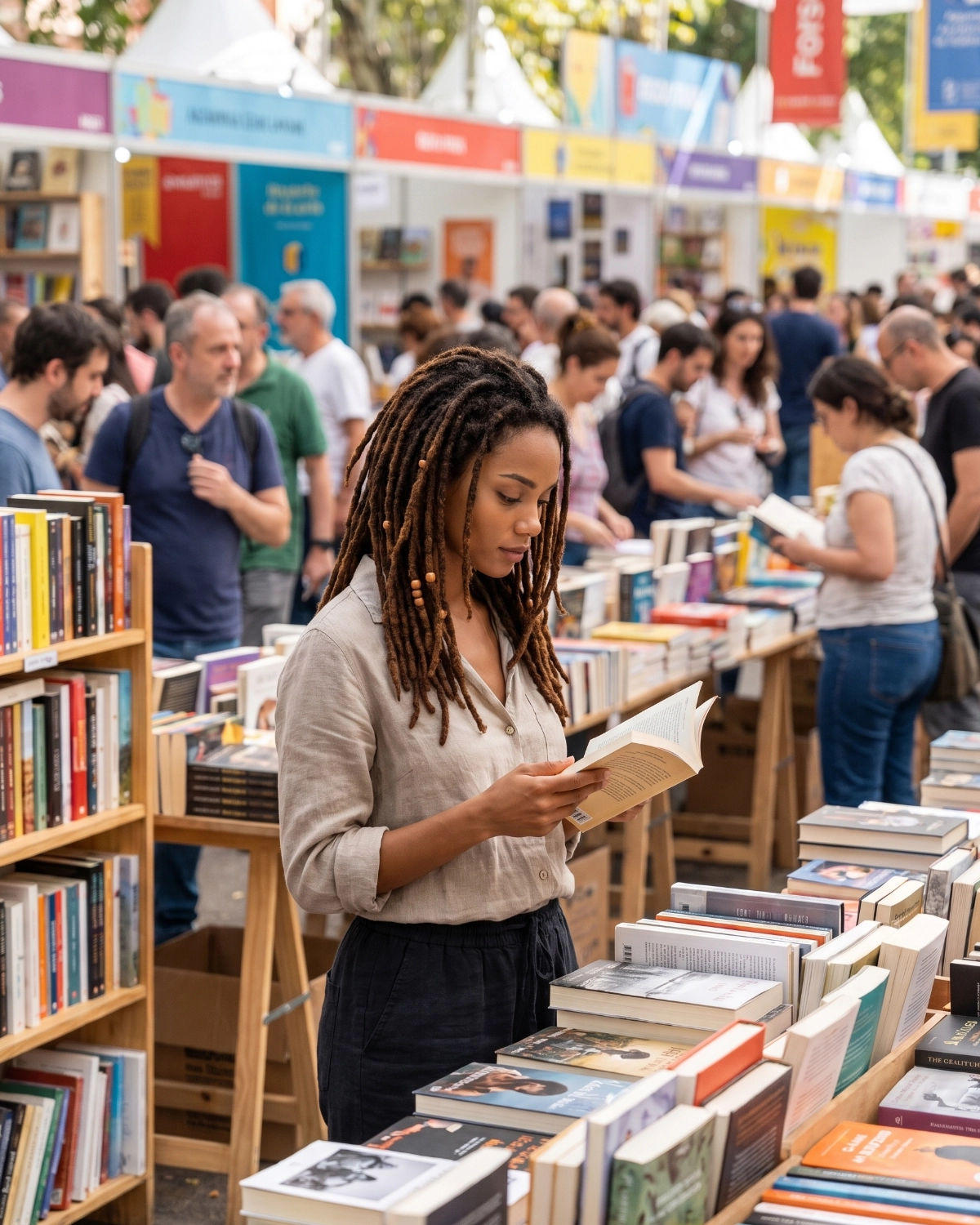Yamara at a book fair